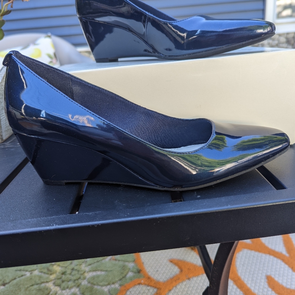 Wedge heel Anne Klein navy